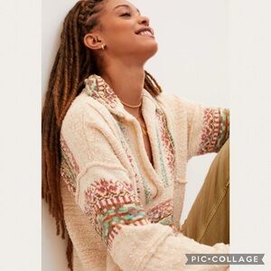 Anthropologie Pilcro Coastal Pullover in Neutral Motif